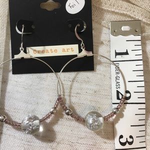 Jewelry - Foil Bead Large Hoop Dangle Earrings Jewelry - Foil Bead Large Hoop Dangle Earrings